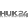 HUK24 Logo in schwarzweiß auf weißem Hintergrund.