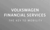 Volkswagen Financial Services Logo in schwarzweiß auf transparentem Hintergrund.