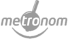 Metronom Logo in schwarzweiß auf transparentem Hintergrund.