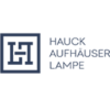 Logo mit Schriftzug Hauck Aufhäuser Lampe