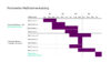 Ein Gantt-Diagramm zeigt die zeitliche Planung verschiedener priorisierter Maßnahmen über das Jahr hinweg.